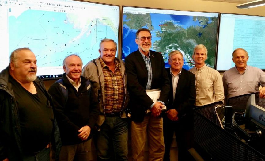 From left to right: Harold Whittllesy, Jim McManus, Paul Fuhs, Peter Freoelich, Brigham Lawson, Hans Antonsen, and Ed Page.